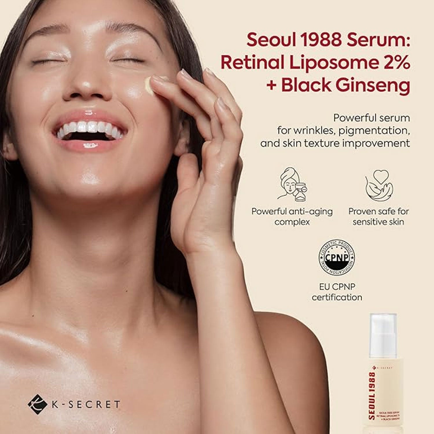 K-SECRET SEOUL 1988 Retinal Serum: 2% Retinal Liposome Black Ginseng