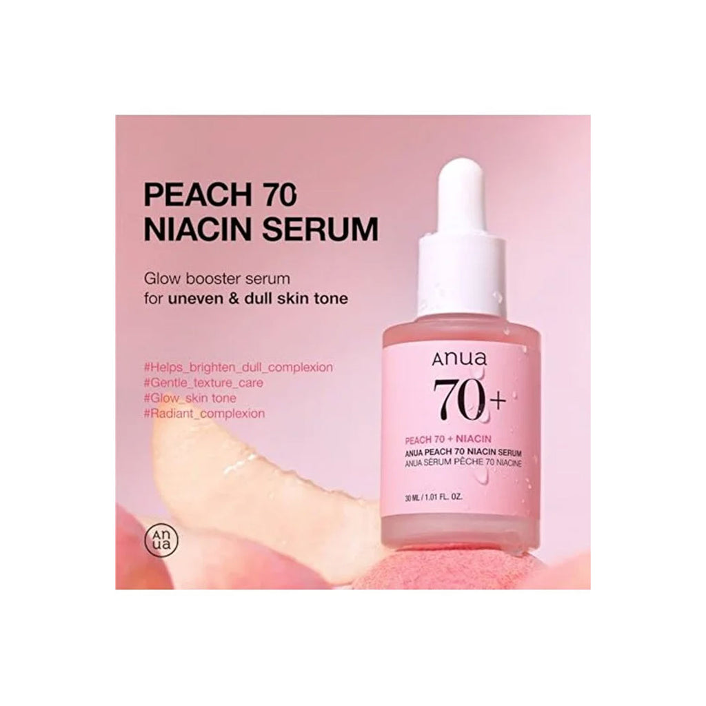 ANUA Pink Serum Duo for Glass Skin: Niacinamide + Tranexamic Acid Peach Niacinamide Serum
