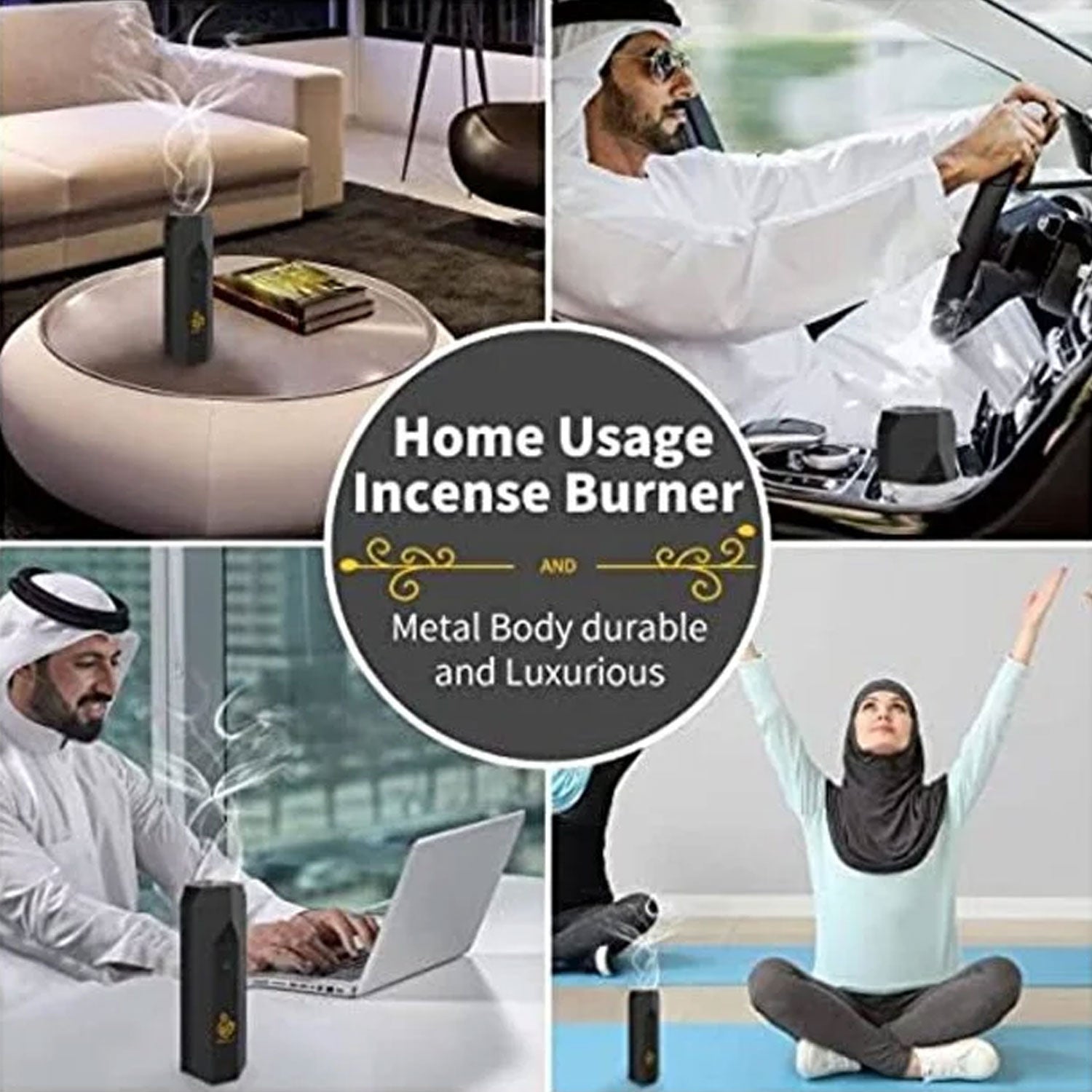 LMEKAQUZ Portable Electric Bakhoor, Rechargeable Burner, USB Aroma Diffuser Electric Arabic Incense