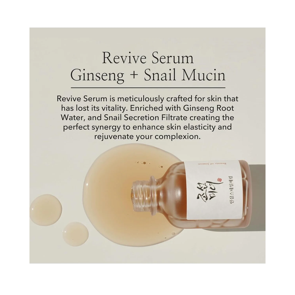 Beauty of Joseon Revive Serum Snail Mucin Ginseng Hydrating Repairing Peptide Facial Moisturizer