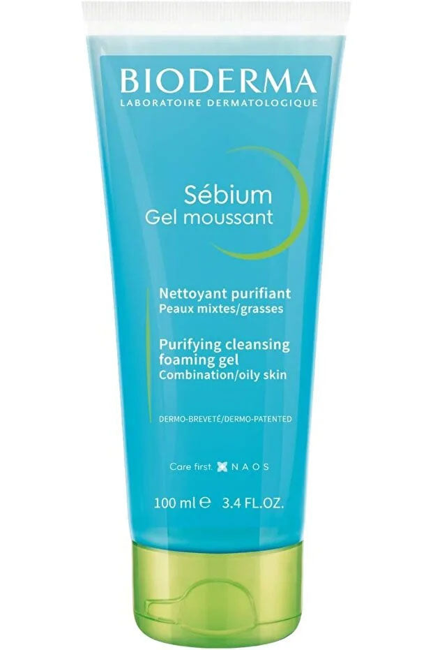 Bioderma Sebium Foaming Gel Facial Cleansing Gel for Combination, Oily and Acne Prone Skin 100 ml
