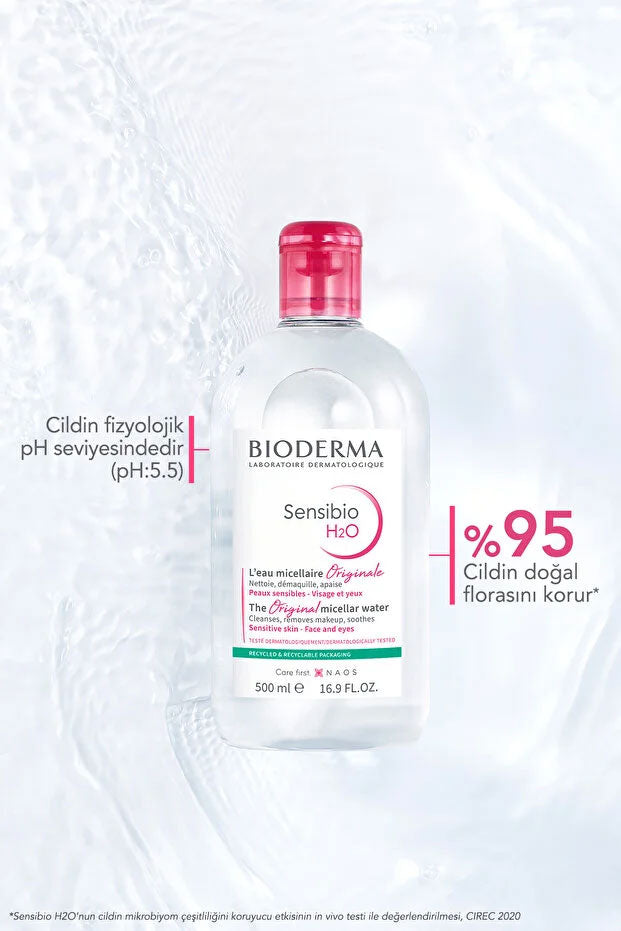 Bioderma Sensibio H2O Micellar Make-Up Cleansing Water for Sensitive and Normal Skin 500 ml