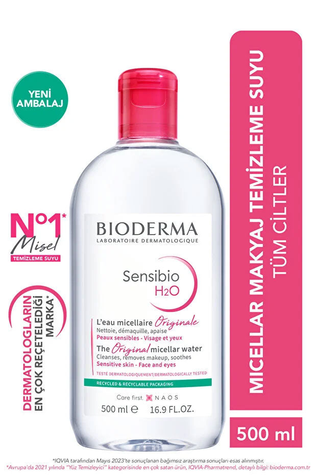 Bioderma Sensibio H2O Micellar Make-Up Cleansing Water for Sensitive and Normal Skin 500 ml