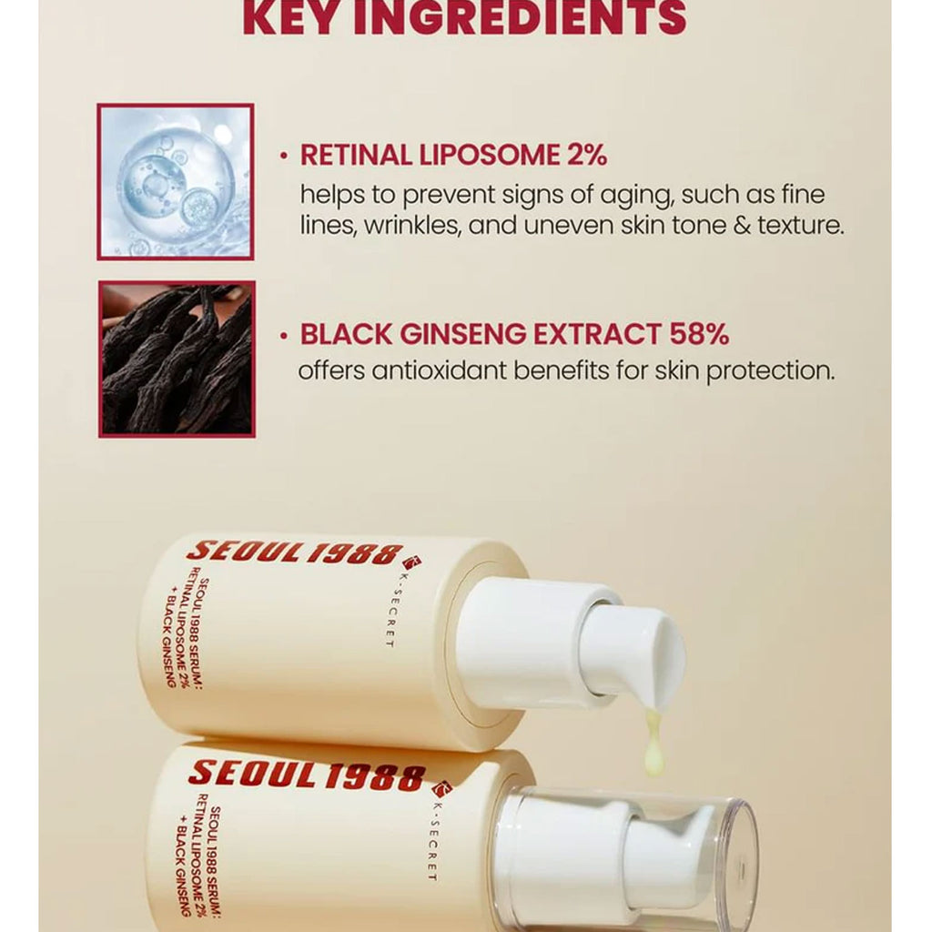 K-Secert Seoul 1988 Retinal Liposome 2% + Black Ginseng Serum