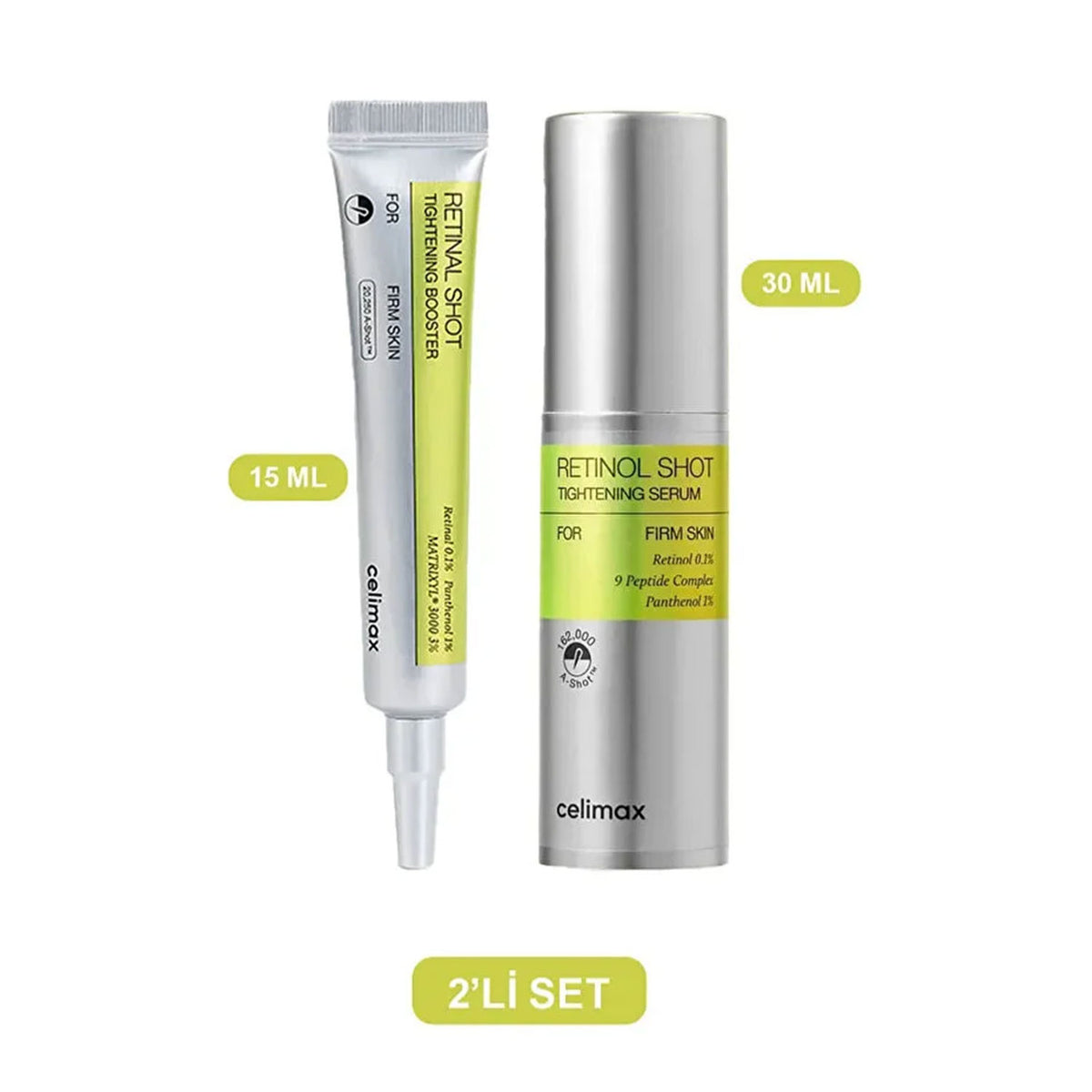 Celimax Retinal Shot Tightening Booster & Serum Set | Anti-Aging, Firming | 15ml + 30ml