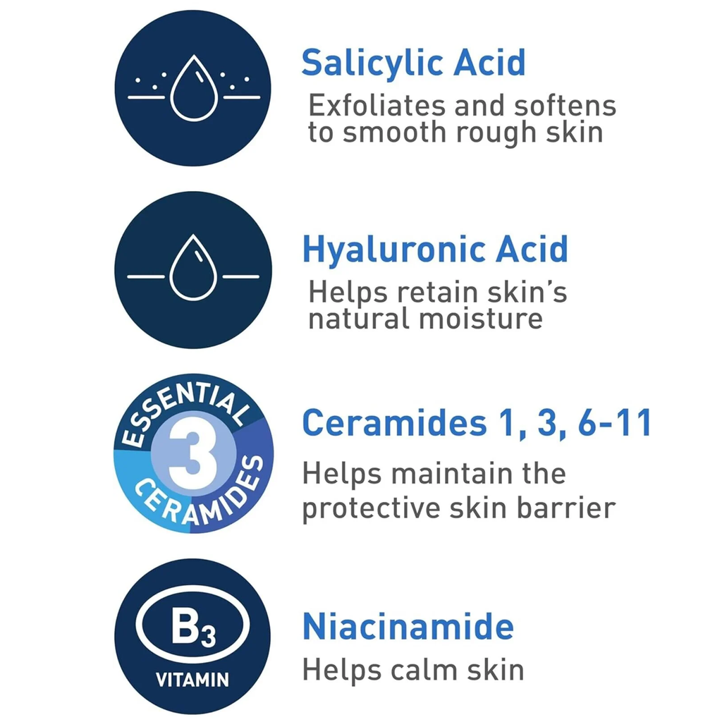 CeraVe SA Cleanser Salicylic Acid Face Wash with Hyaluronic Acid, Niacinamide & Ceramides BHA