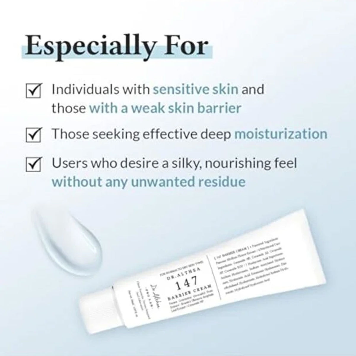 Dr. Althea Dr.Althea 147 Barrier Cream | Daily Skin Barrier Repair Care | Deep Hydrating with Hyaluronic Acid &