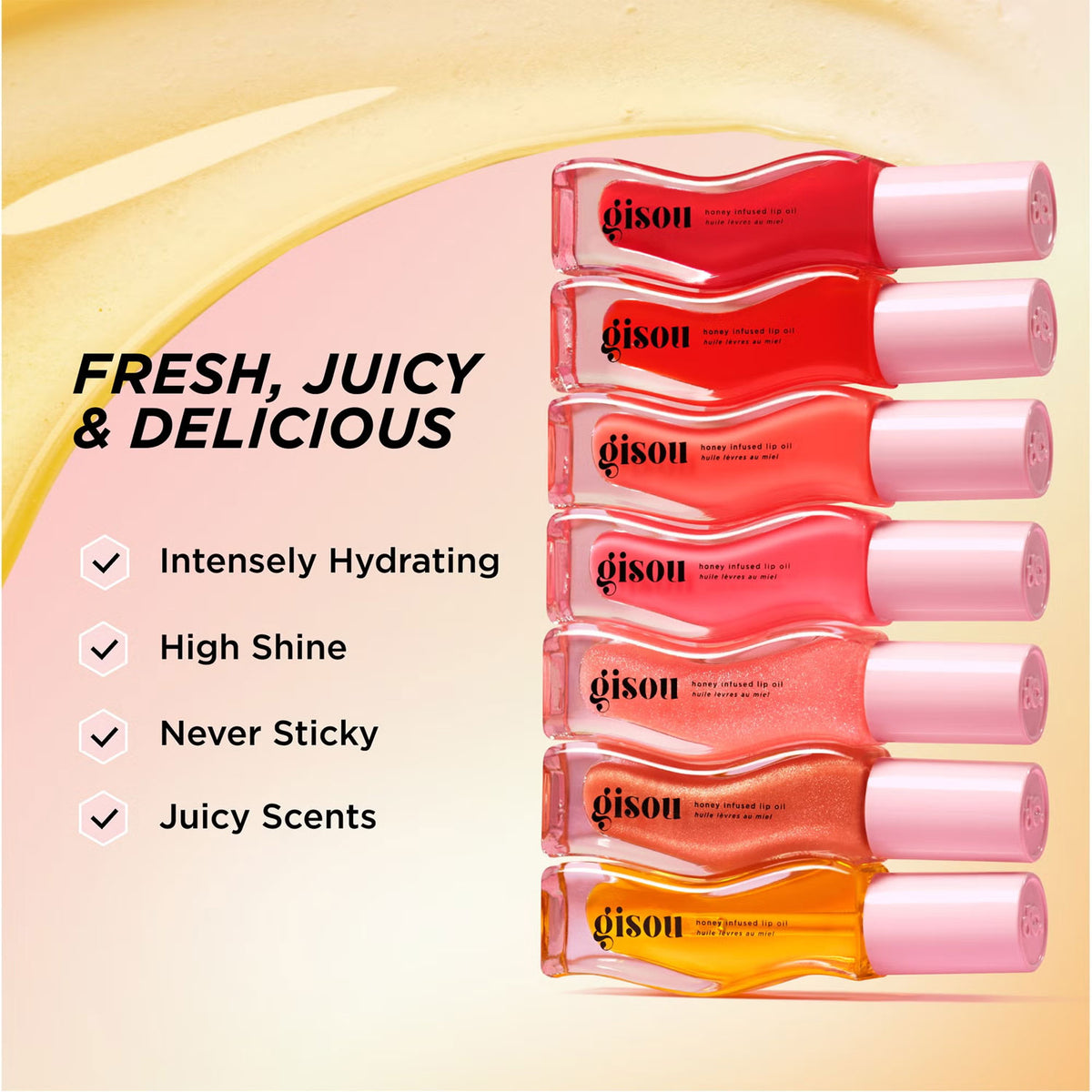 GisouHoney Infused Lip Oil - Strawberry Sorbet 8ml