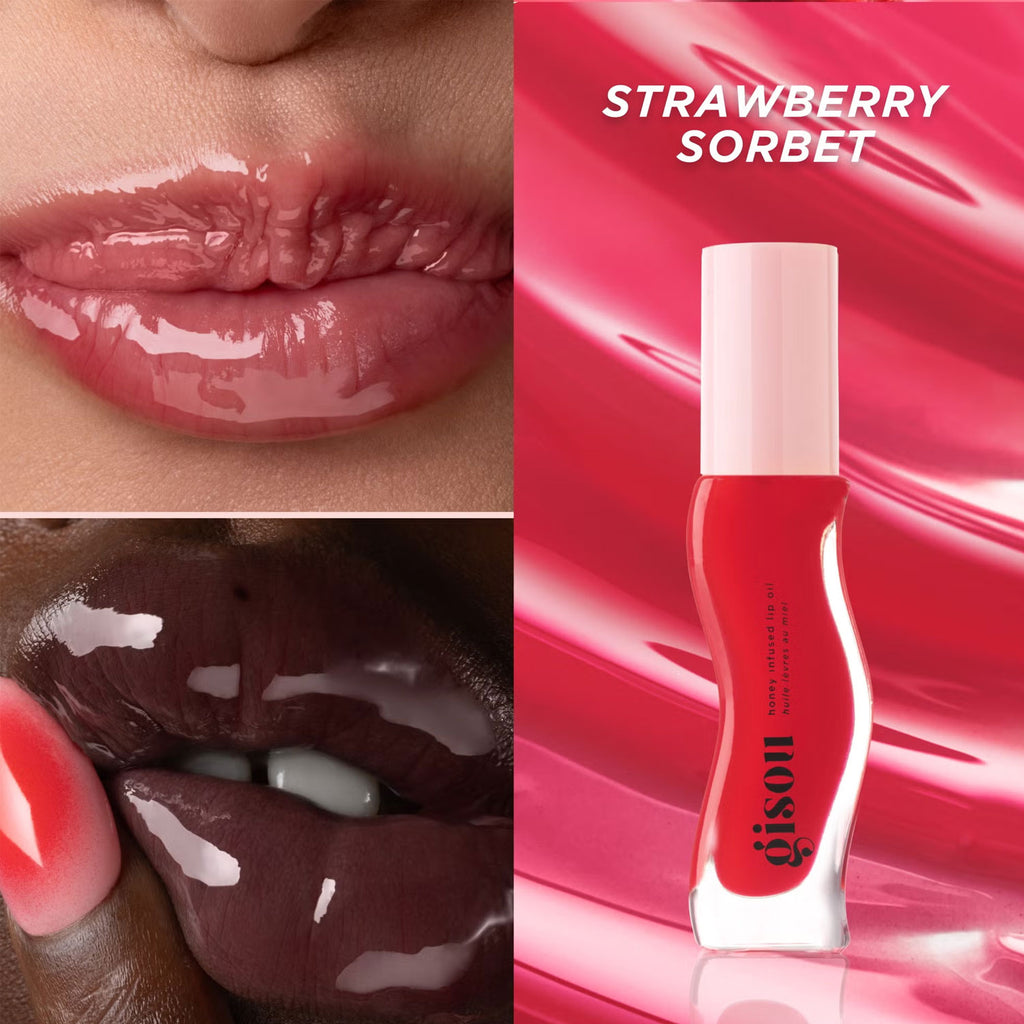 GisouHoney Infused Lip Oil - Strawberry Sorbet 8ml