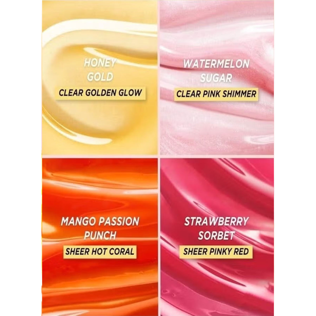 Honey Infused Lip Oil Strawberry Sorbet - Sheer Pinky Red, Hydrating &amp; Nourishing Lip Treatment