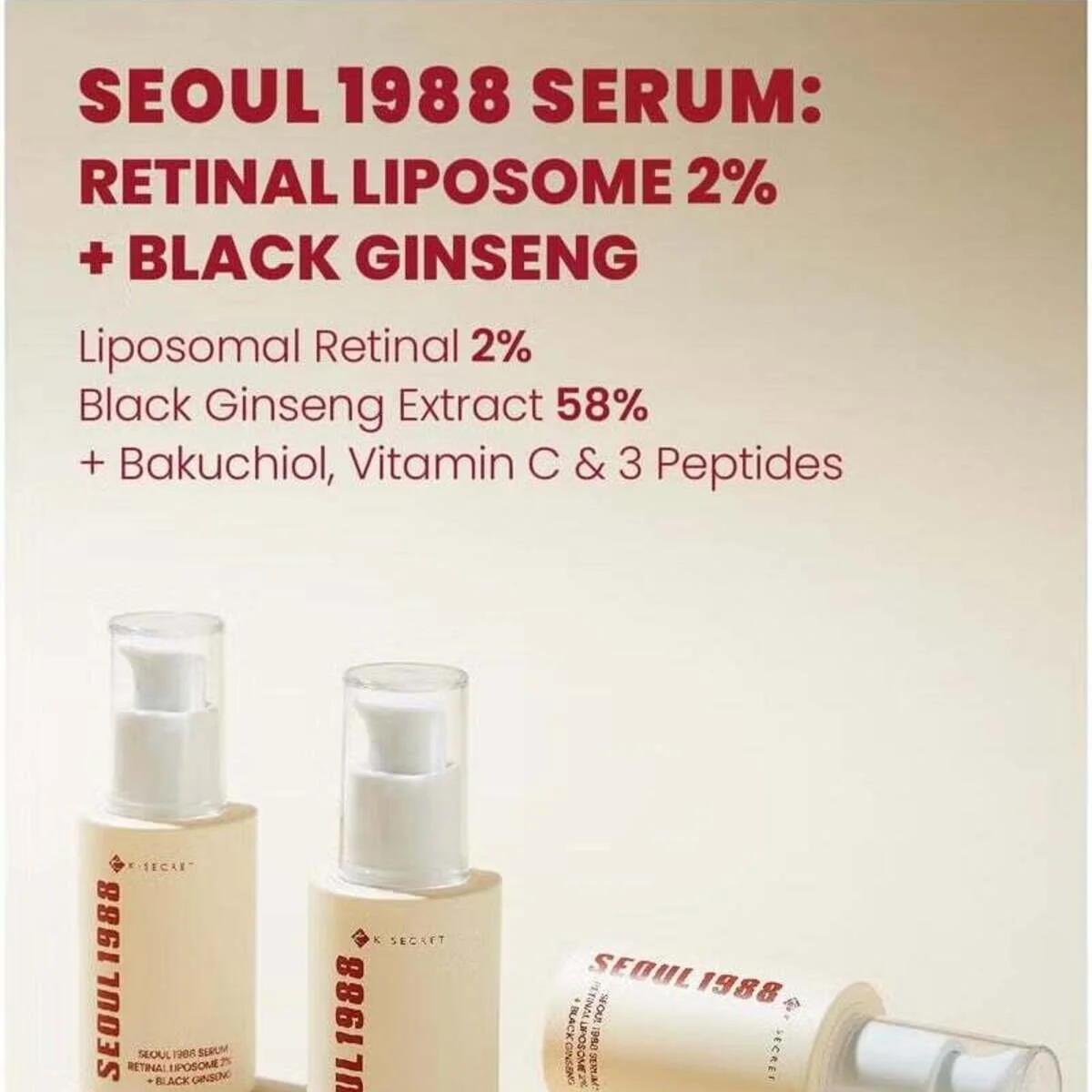 SECRET Seoul 1988 Serum: Retinal Liposome 2% + Black Ginseng 30ml