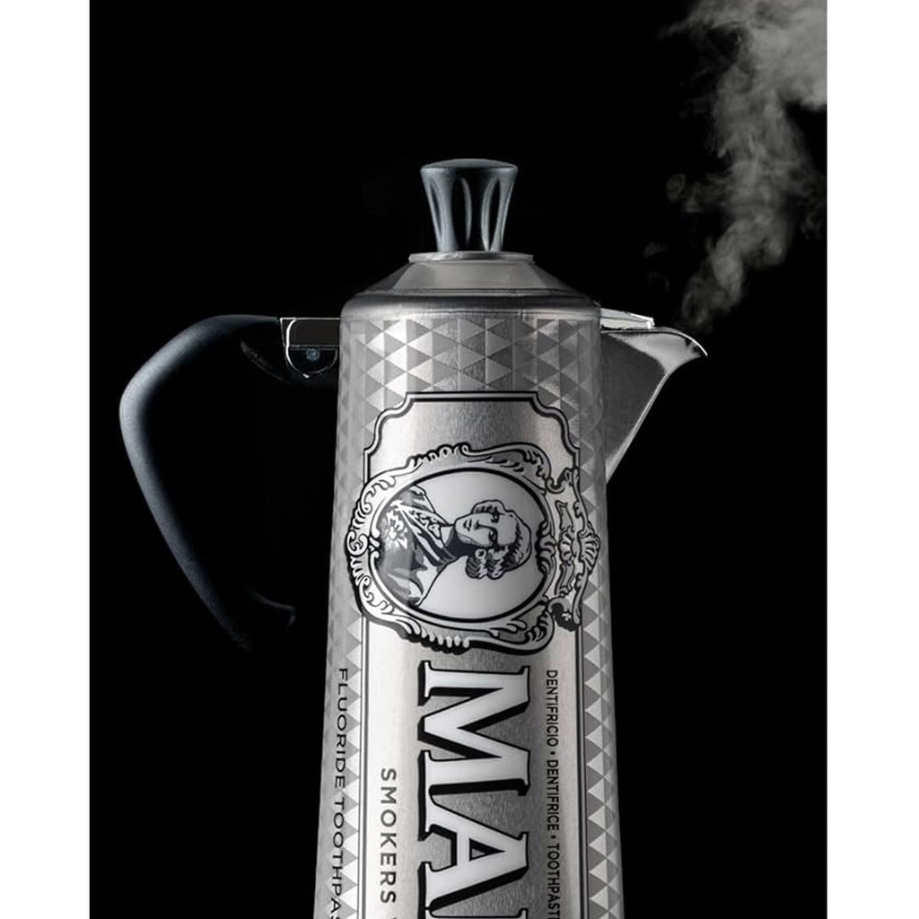 Marvis Smokers Whitening Toothpaste, Mint, 85ml, Promotes the Natural Whitening of the Teeth, Plaque Removal Toothpaste, Long-Lasting Freshness