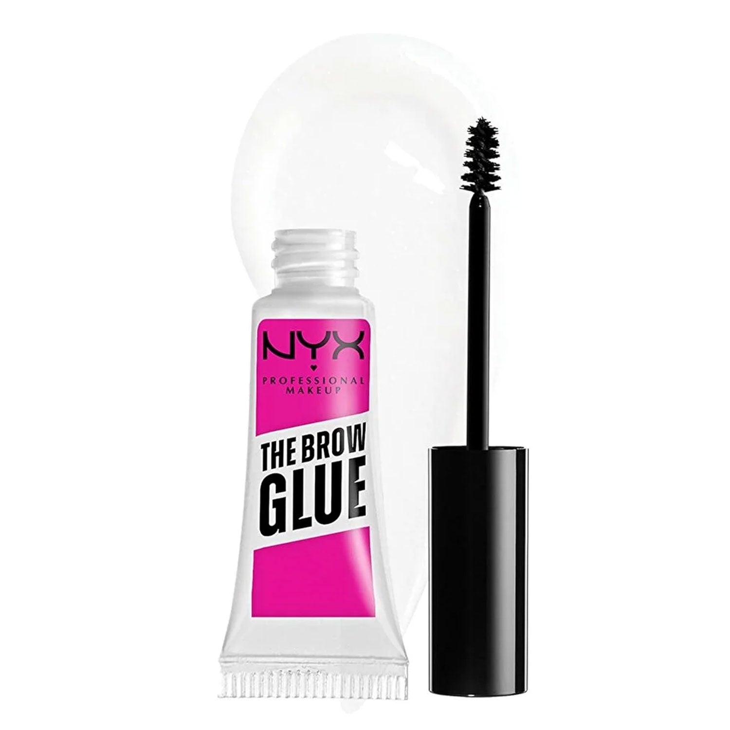 NYX The Brow Glue Extreme Hold Eyebrow Setting Gel, 16 Hour, Vegan, Natural Finish, Brush Applicator