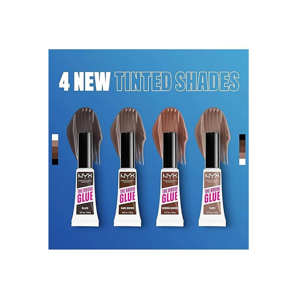 NYX The Brow Glue Extreme Hold Eyebrow Setting Gel, 16 Hour, Vegan, Natural Finish, Brush Applicator