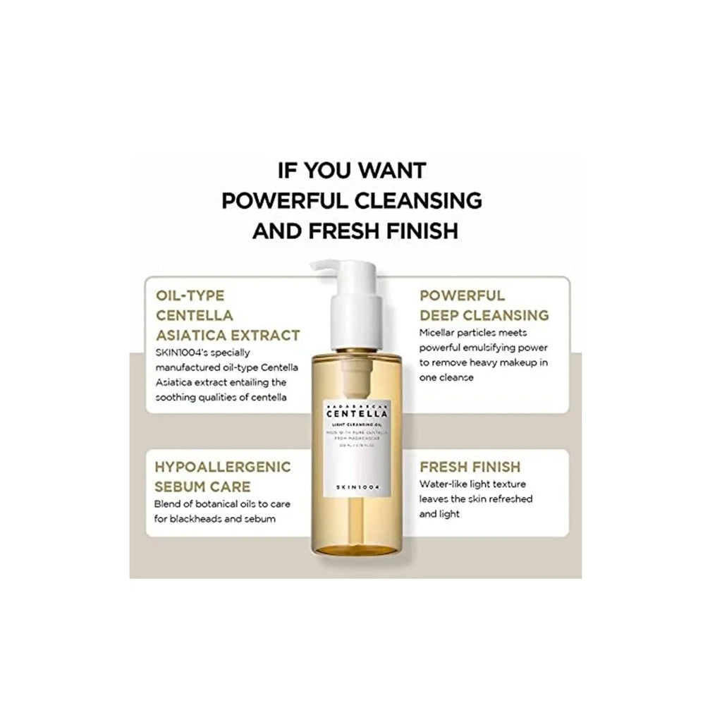 Skin1004 Madagascar Centella Tone Brightening Capsule Ampoule 100ml and Light Cleansing Oil 200ml Bu