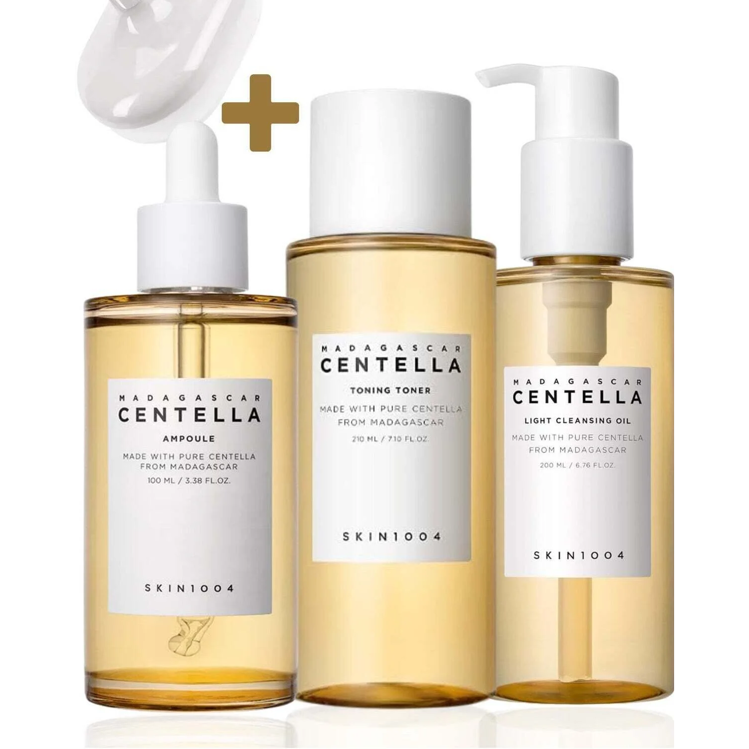 Skin1004 Madagascar Centella Toning Toner 210ml, Cleansing Oil 200ml, Centella Ampoule 100ml