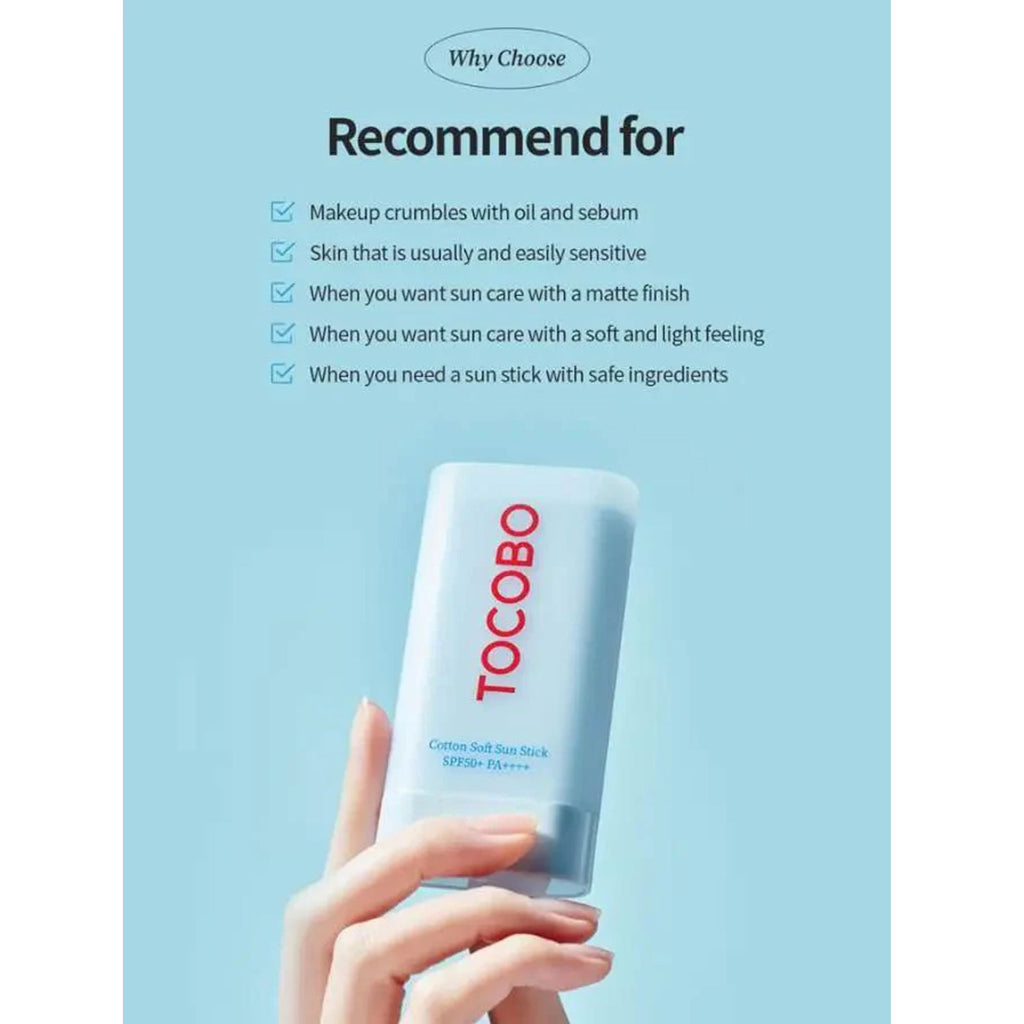 Cotton Soft Sun Stick SPF50+ PA++ | Lightweight Face Sunscreen