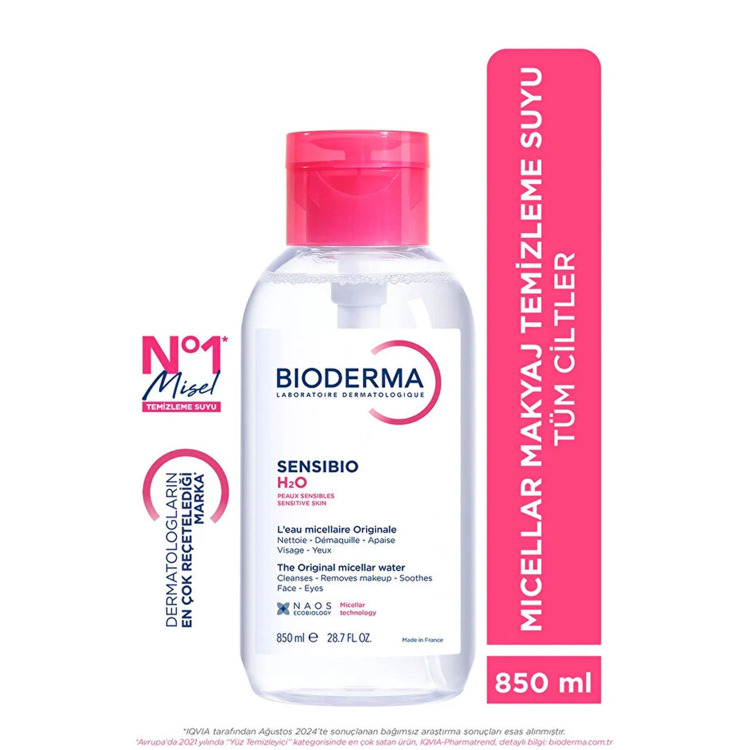 Bioderma Sensibio H2O Micellar Make-up Cleansing Water Sensitive and Normal Skin 500 ml
