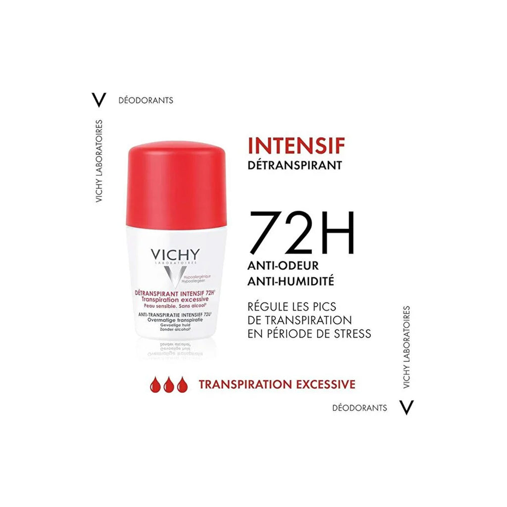 Vichy 72 Hours Stress Resist Excessive Perspiration Deodorant 50ml (4x50ml)