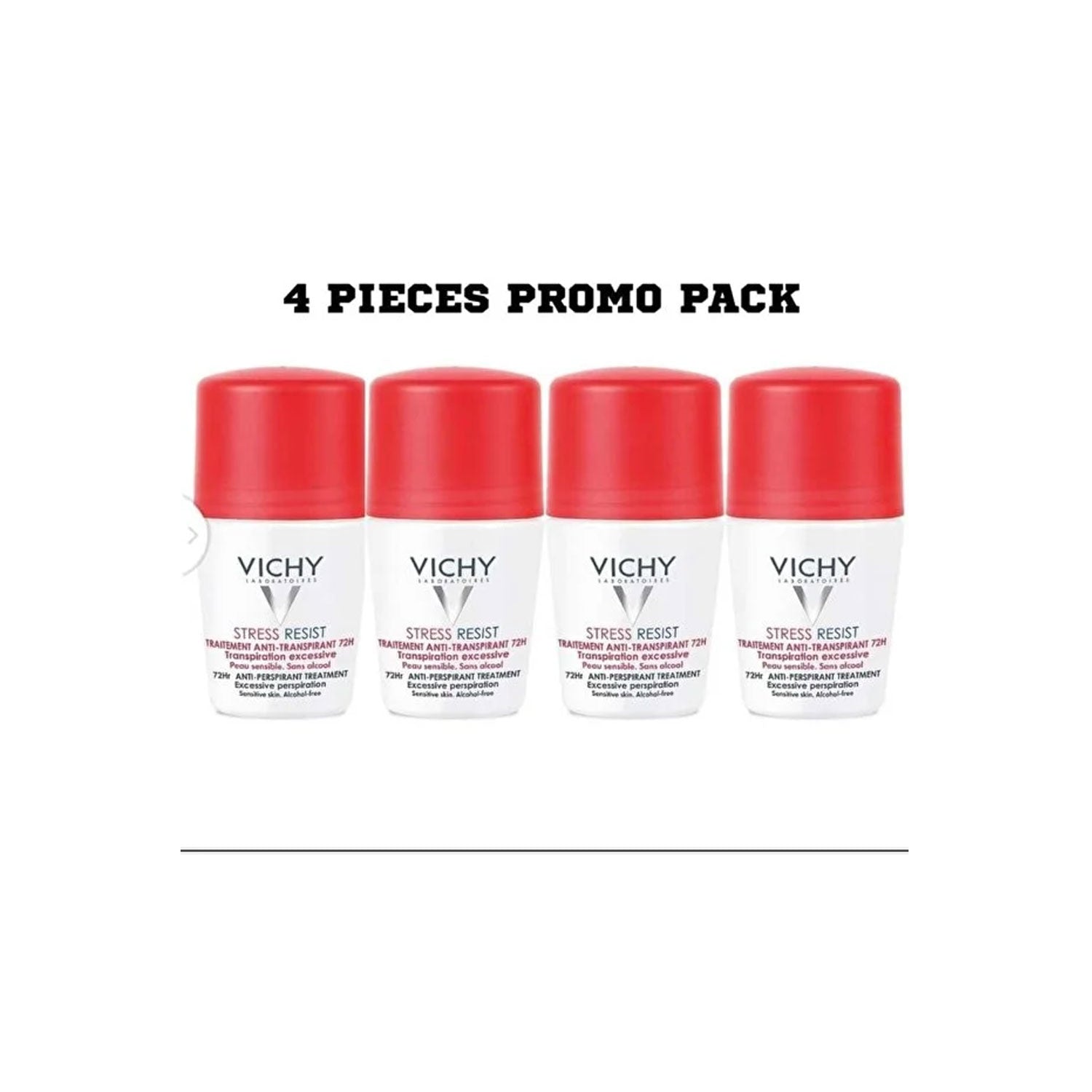 Vichy 72 Hours Stress Resist Excessive Perspiration Deodorant 50ml (4x50ml)