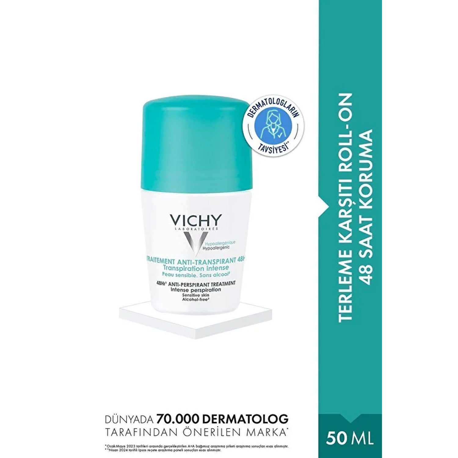 Vichy Anti-sweat And Anti-odor 48 Hour Effective Roll-on Deodorant 50 ml