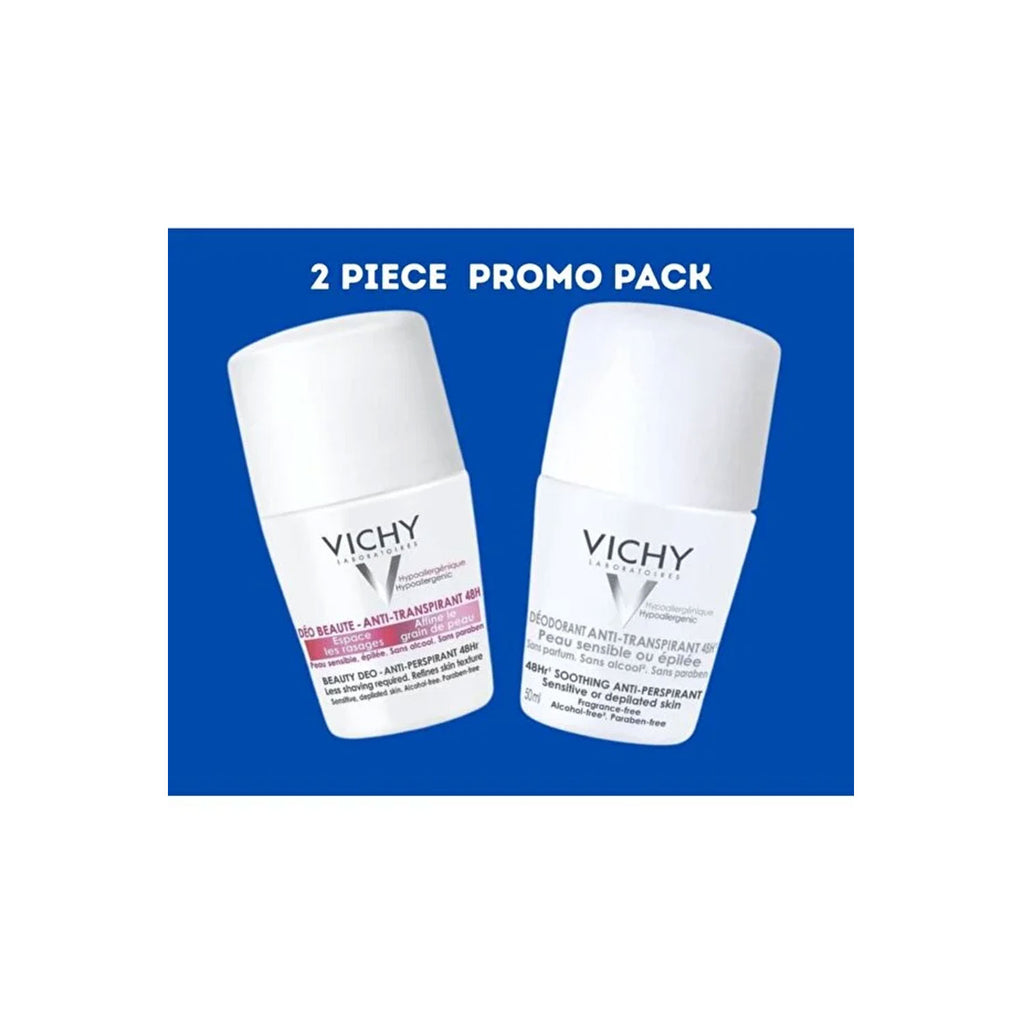 Vichy Deodorant Roll-On Sensitive Anti-Transpirant 48H – Twin Pack (2 x 50ml)