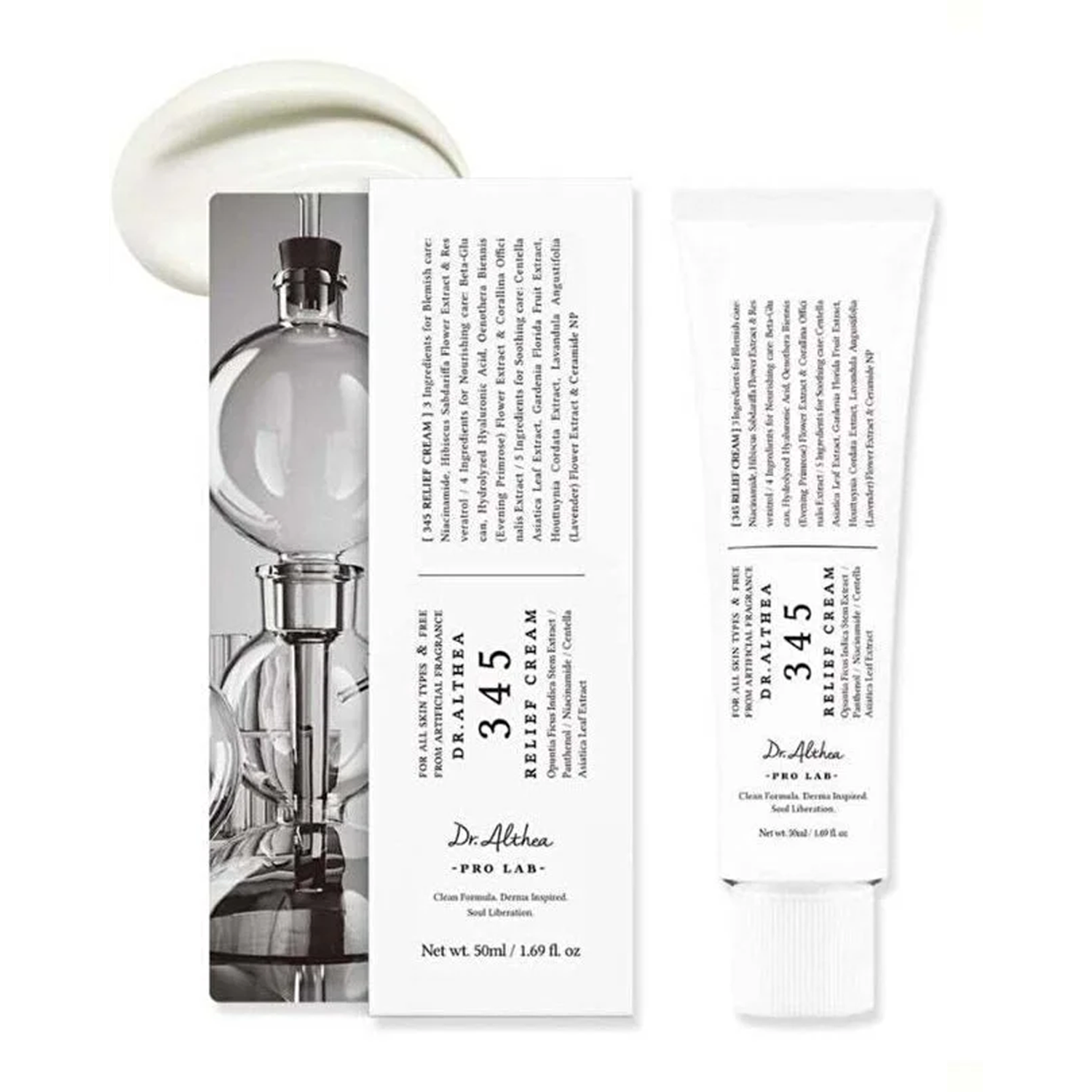 Dr. Althea 345 Relief Cream 50ml, Daily Face Moisturizer, Blemish Relief Care, VEGAN Skincare